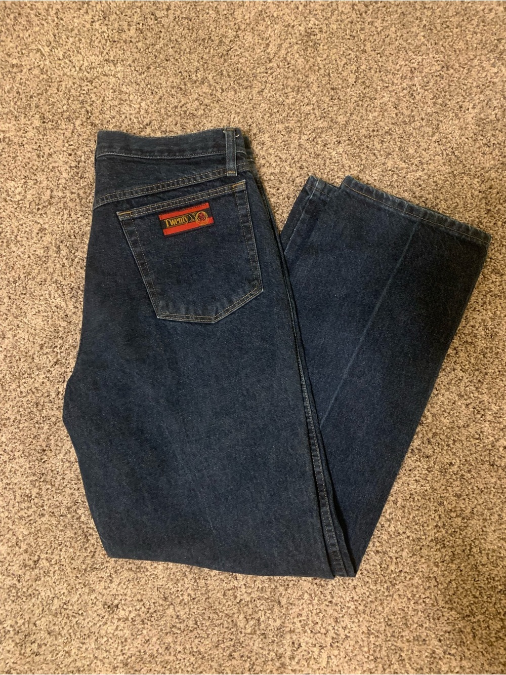 Men's Bootcut Jeans in Dark Blue Denim